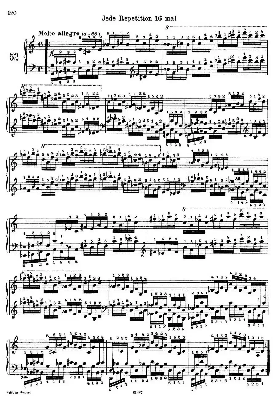 School of the Virtuoso Op.365（60首钢琴高级练习曲·52）