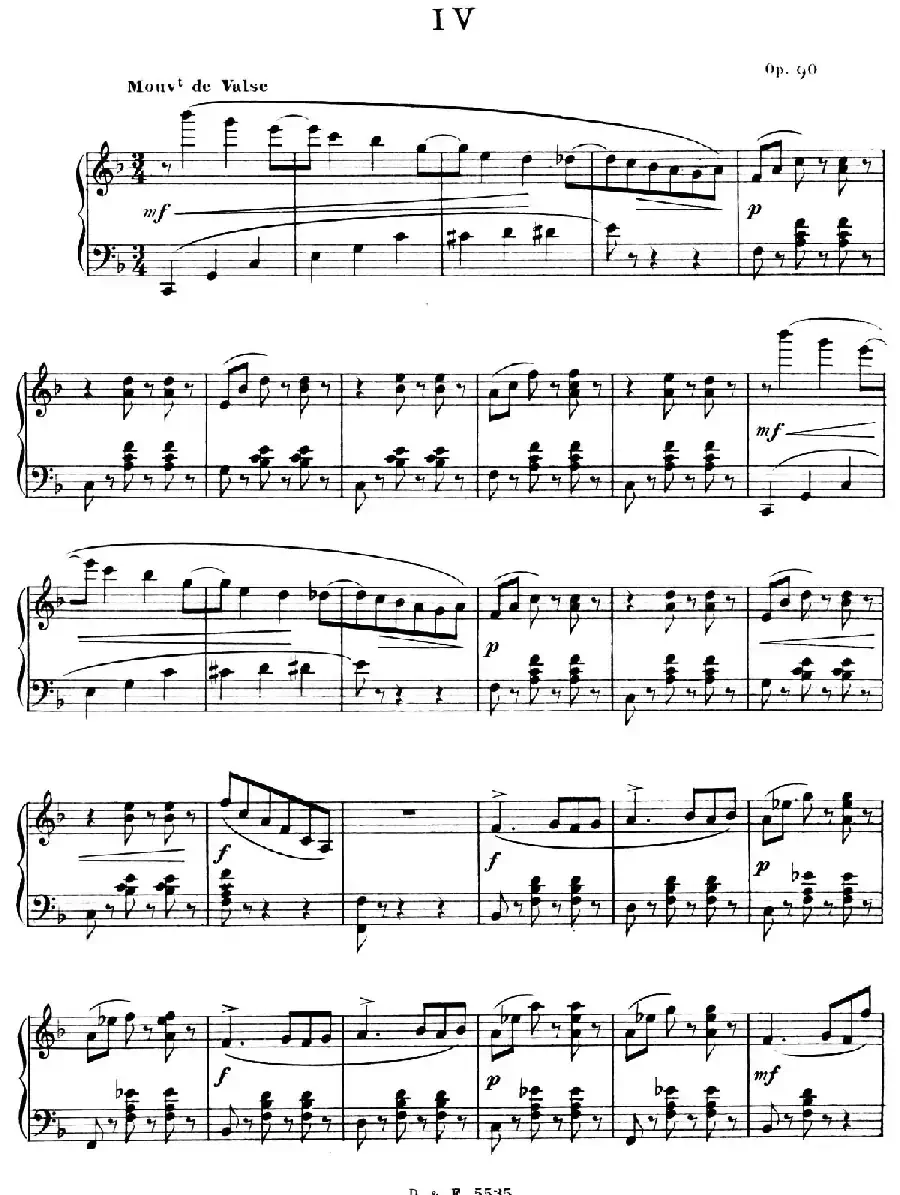 F大调第四圆舞曲 Valse No.4 （Op.90）