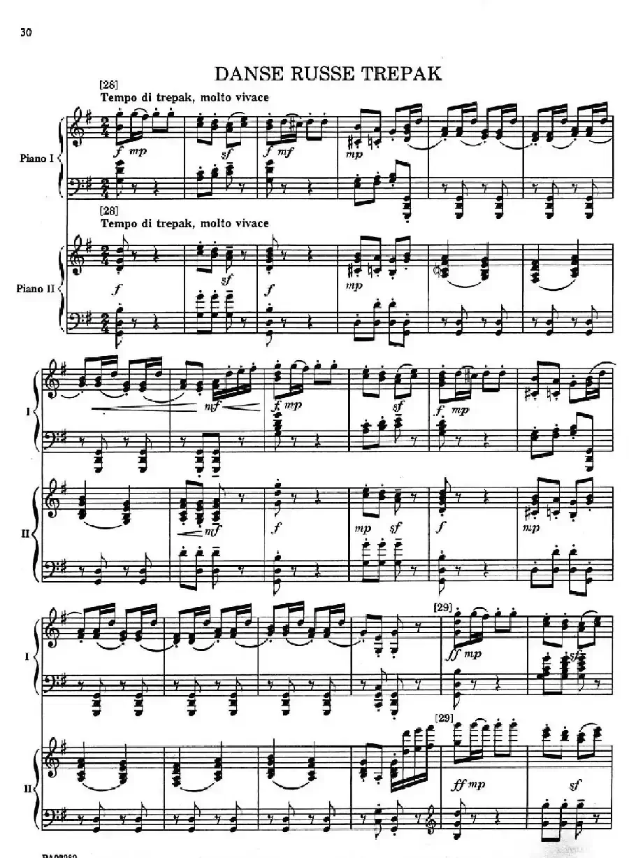 Nutcracker Op.71 芭蕾舞剧《胡桃夹子》（改编双钢琴版·第三部分）