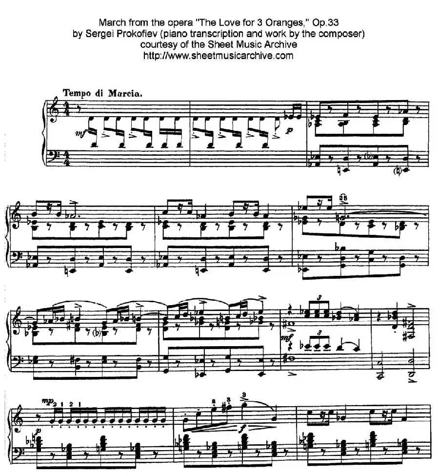 Marche from The Love for 3 Oranges Op.33（《三个桔子的爱情》进行曲）