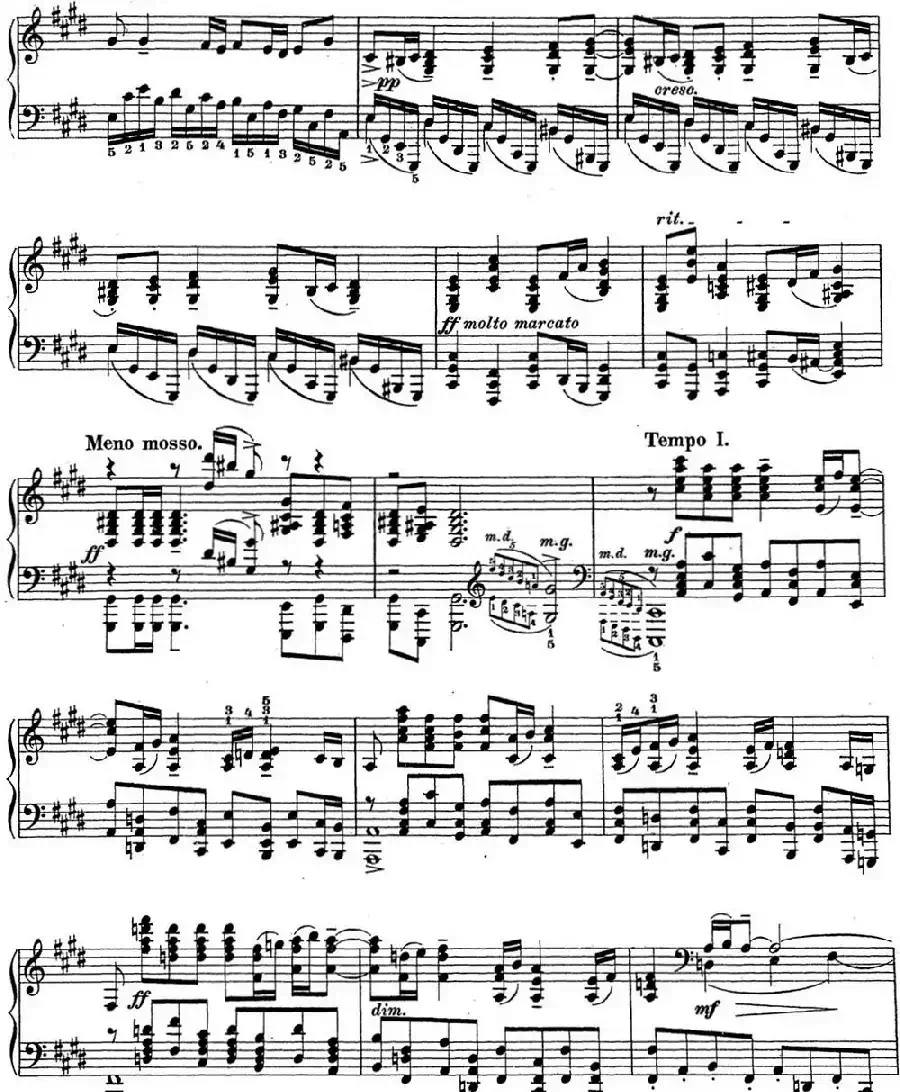 拉赫玛尼诺夫 钢琴前奏曲14 E大调 Op.32 No.3