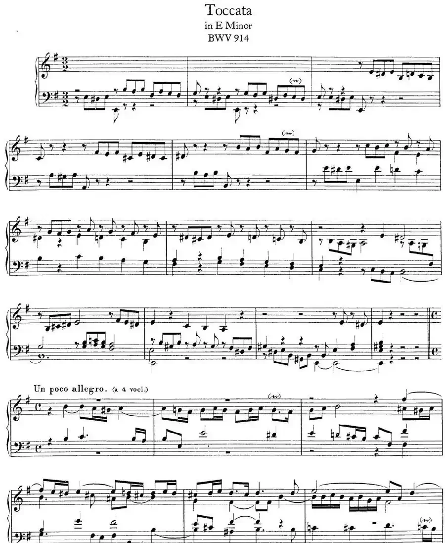 Toccata BWV 914（7首托卡塔·No.5 e小调）