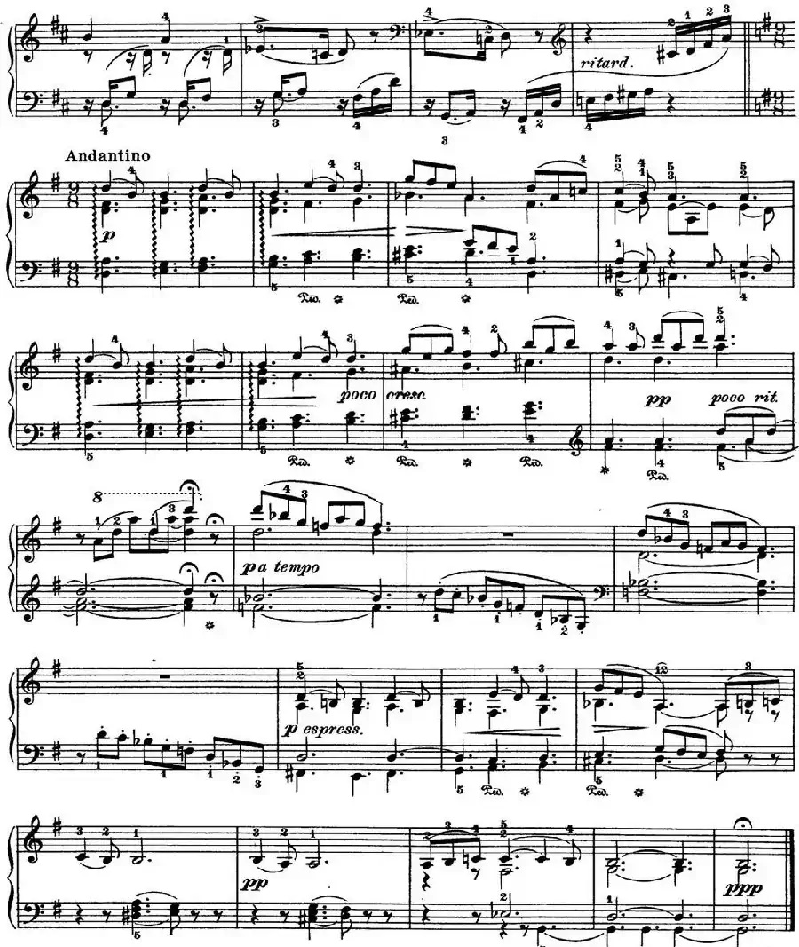 柴可夫斯基 四季 5月 清净之夜 G大调 Starlit Nights G major