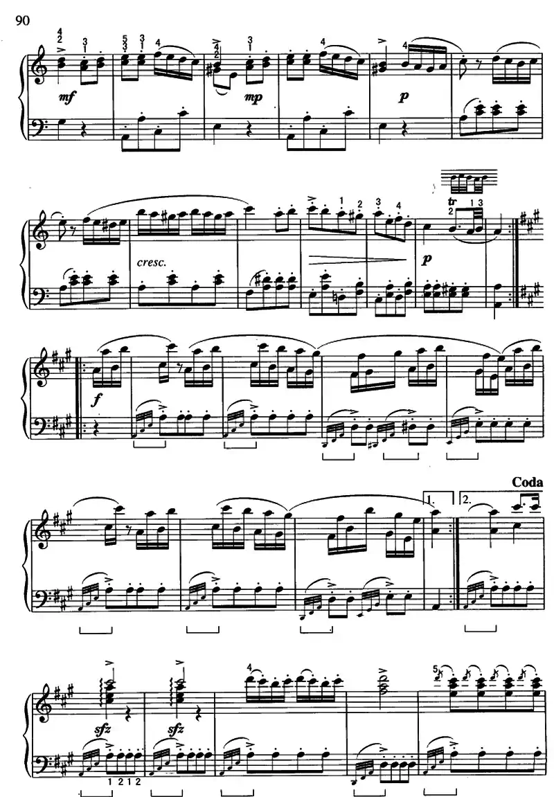 土耳其进行曲（带指法）