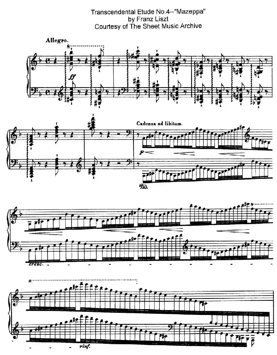 12 Etudes d'execution Transcendante S.139（12首超技练习曲·4）