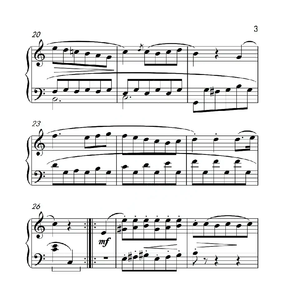 第三级 C大调小步舞曲(中国音乐学院钢琴考级作品1~6级)