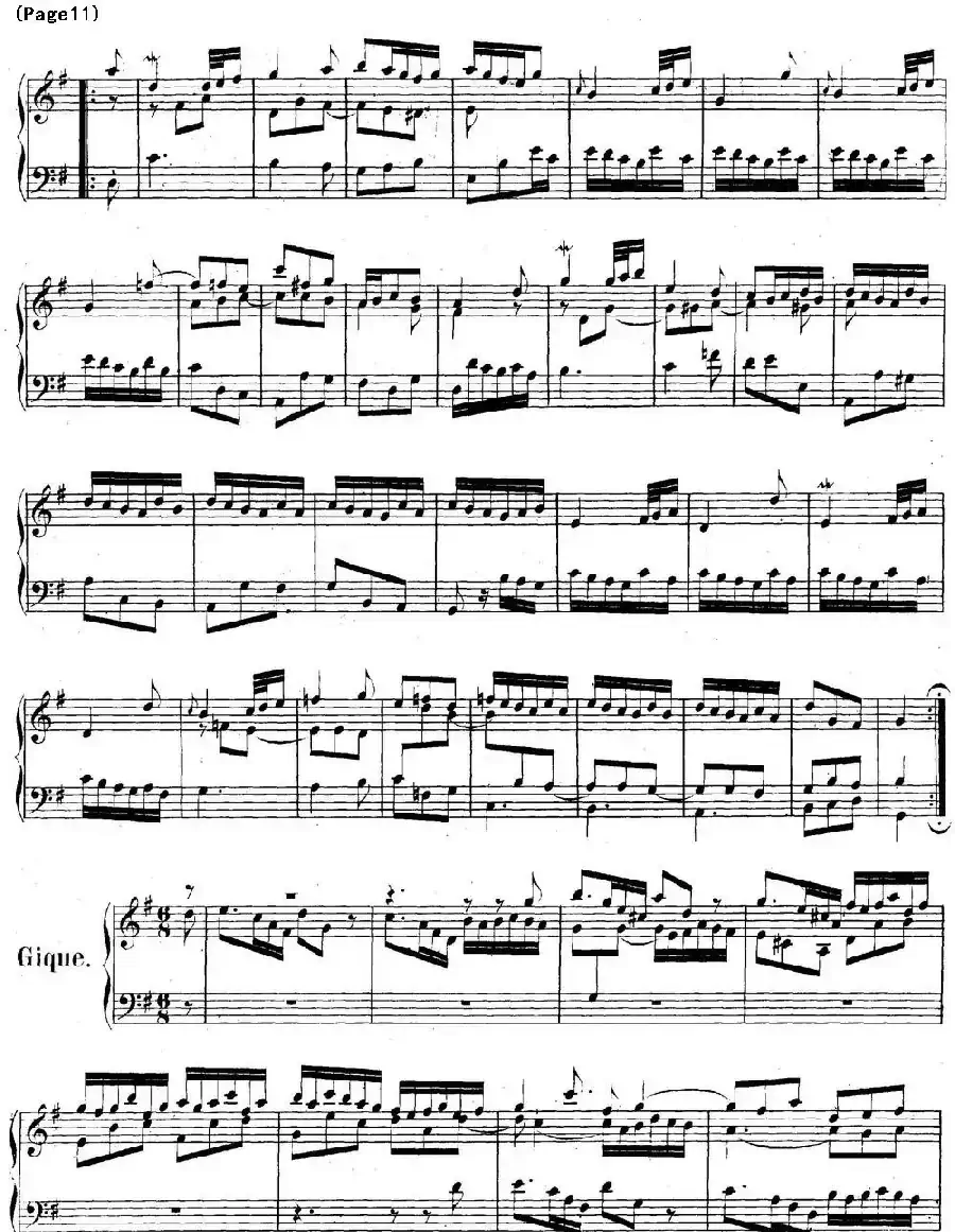 帕蒂塔6首德国组曲(No.5 G大调 巴赫 Partita G Major BWV 829)