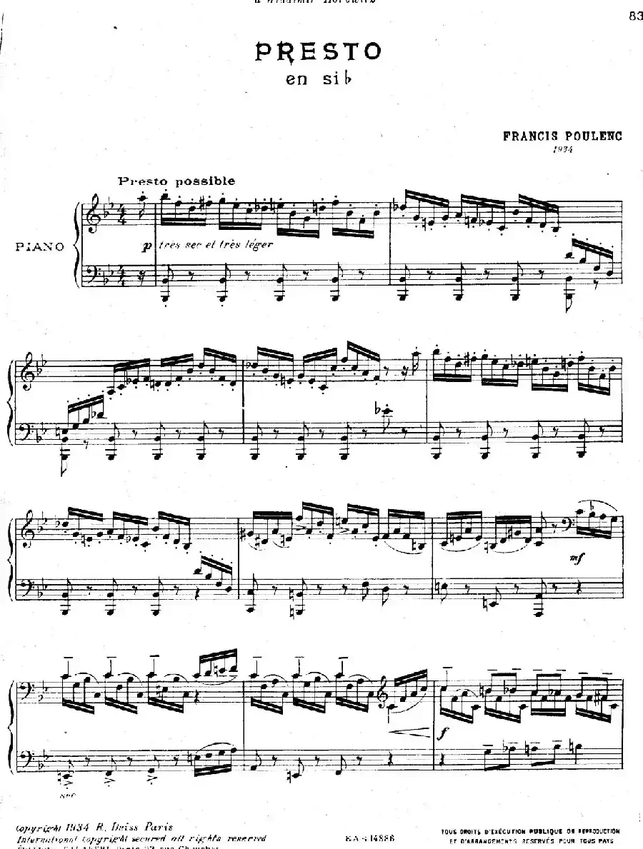 Presto in B-Flat Majo（降B大调急板）