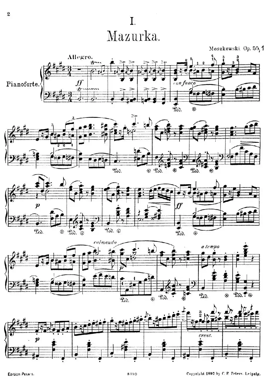 4首波兰民族舞曲 Op.55（Ⅰ）