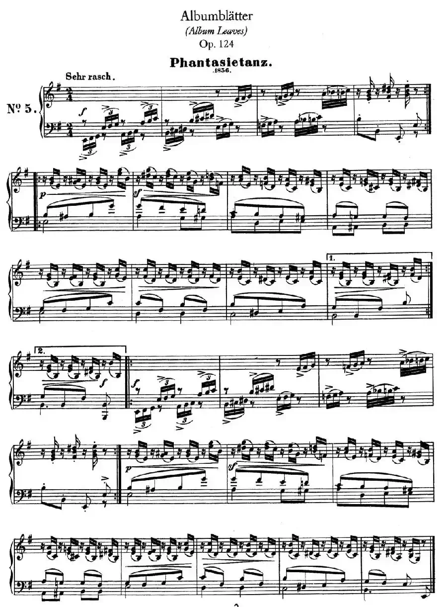 Albumblätter Op.124（纪念册页）（No.5）
