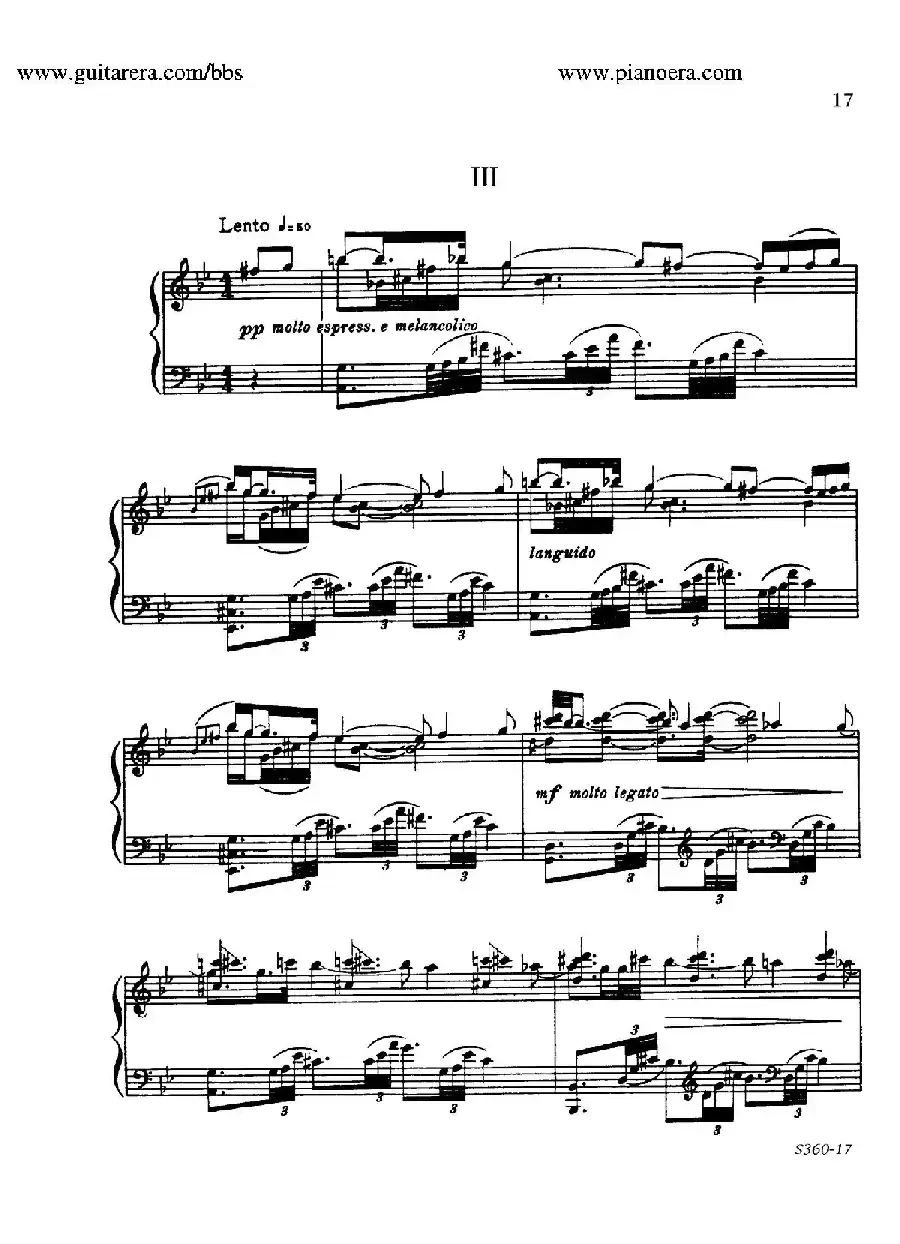 Fourth Piano Sonata S.360（第四钢琴奏鸣曲）