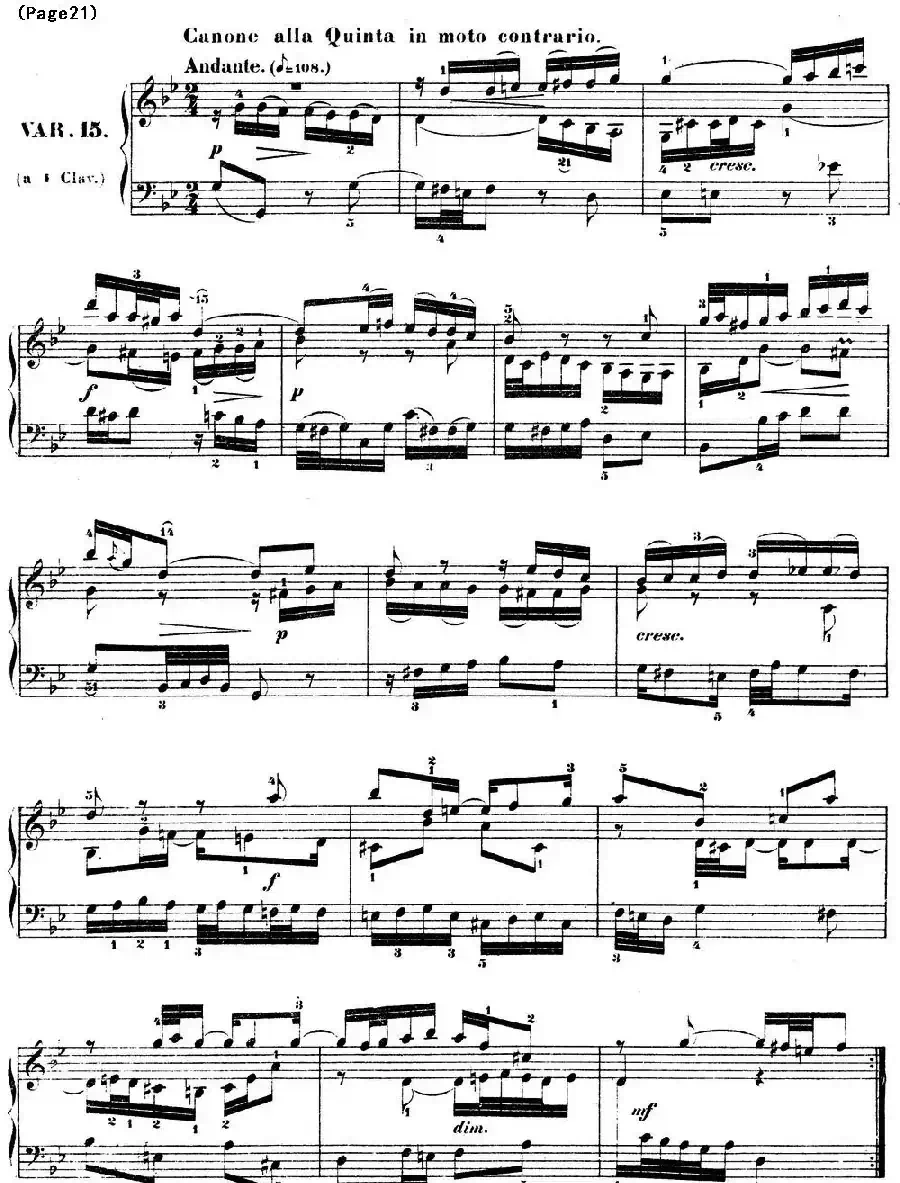 哥德堡变奏曲 巴赫 Goldberg Variationen BWV988