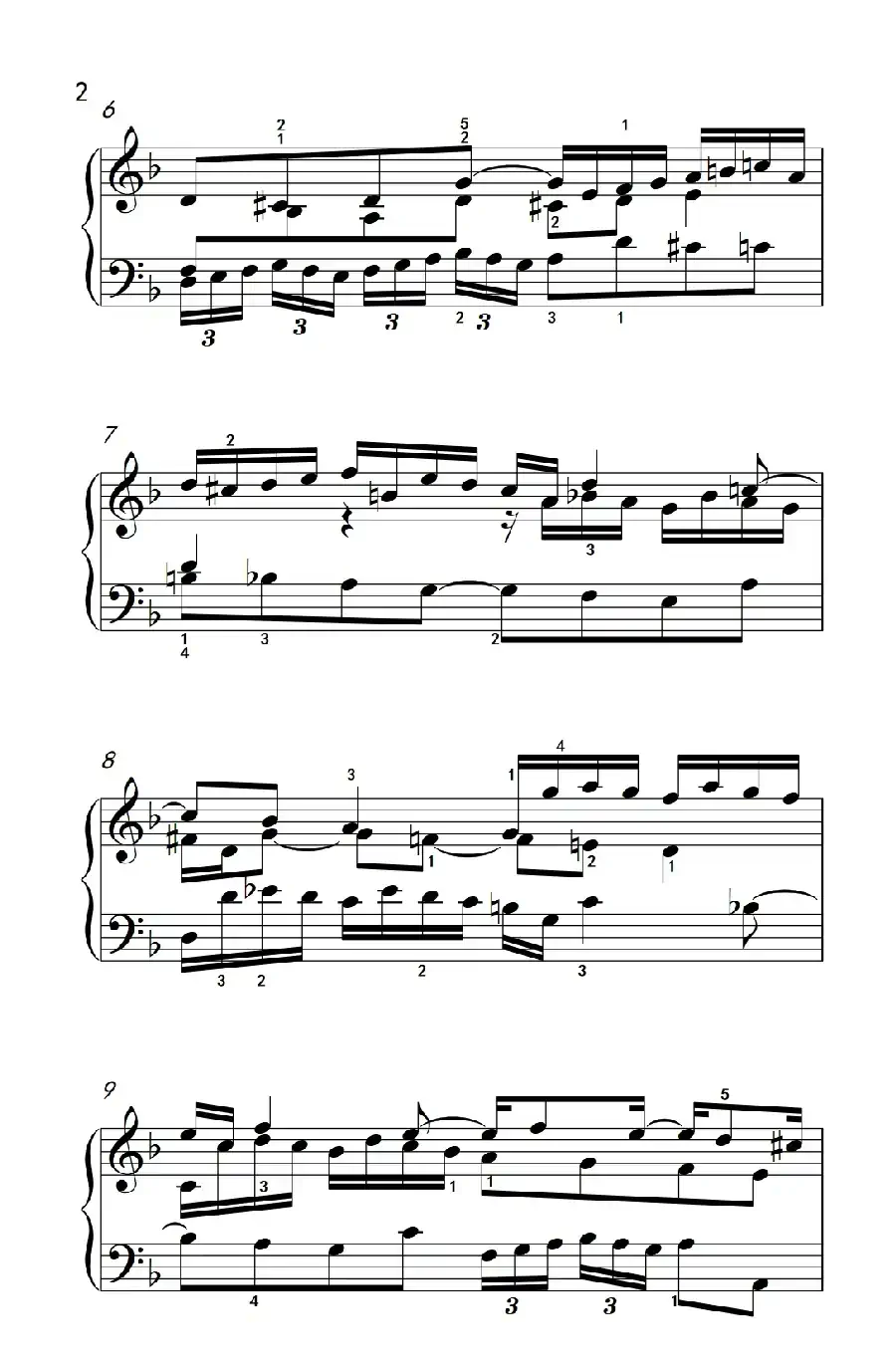 第八级1.d小调赋格曲（中央音乐学院 钢琴（业余）考级教程 7-9级）