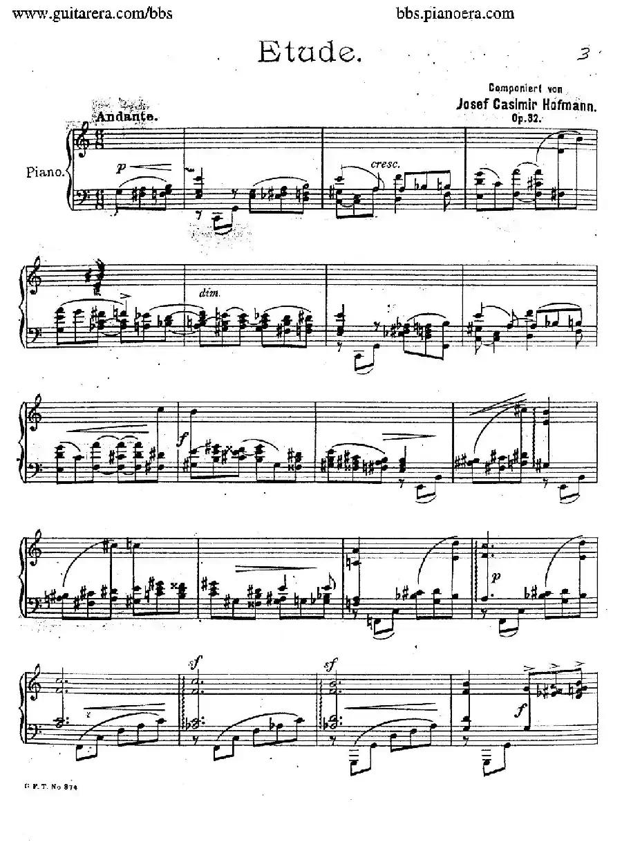 Etude in C Major For The Left Hand Op.32（C大调左手练习曲）