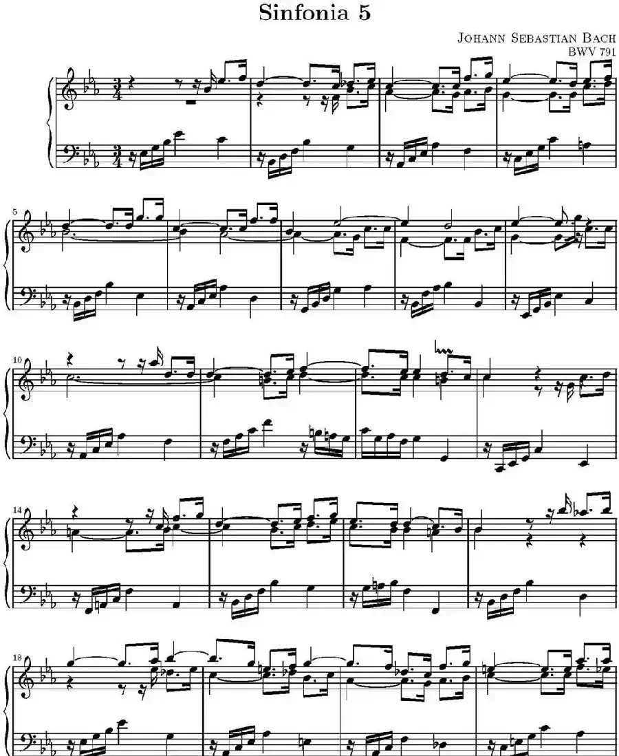 15首巴赫三部创意曲集(NO.5)