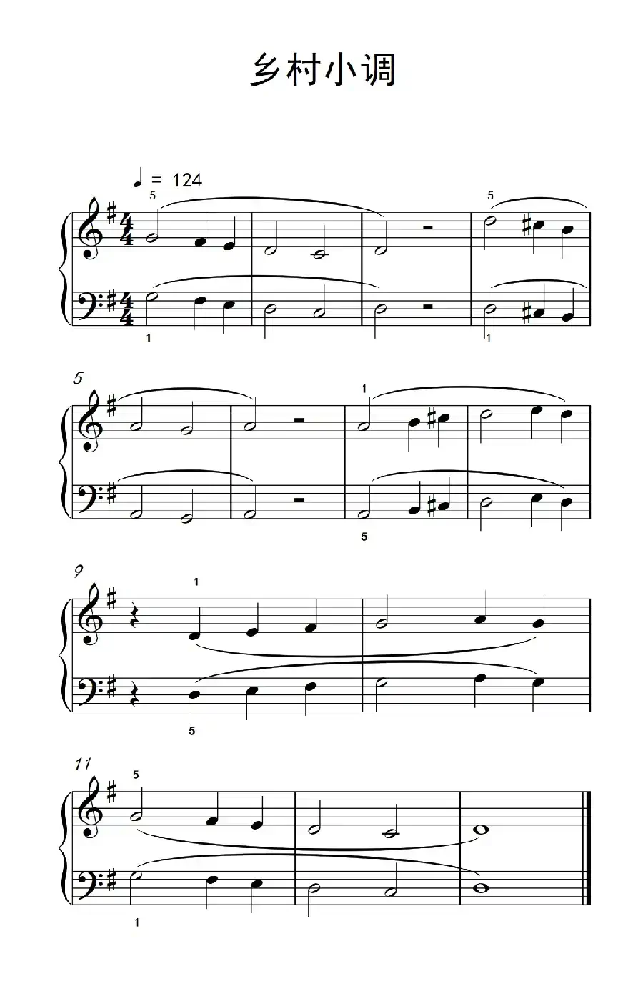 乡村小调（巴托克 小宇宙 钢琴教程 1）