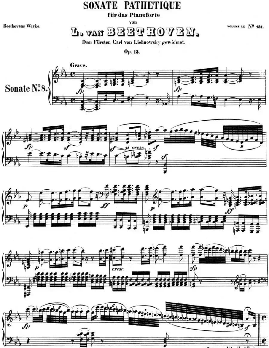 贝多芬钢琴奏鸣曲08 悲怆 C小调 Op.13 C minor