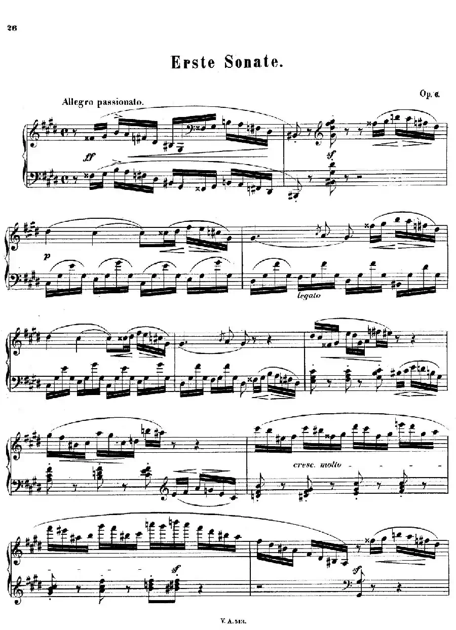 升c小调第一钢琴奏鸣曲（Op.6）