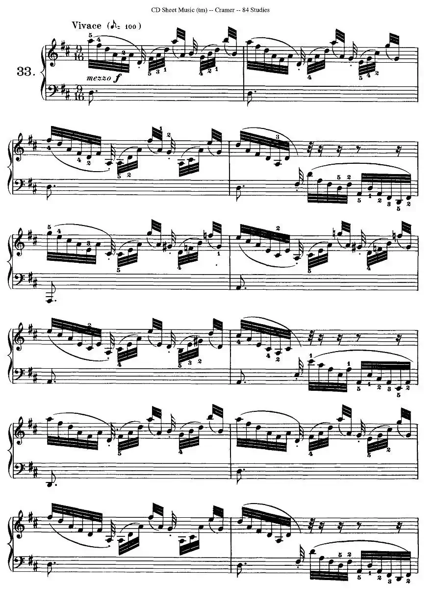 Cramer - 84 exercices（31—35）（克拉莫84首钢琴练习曲）