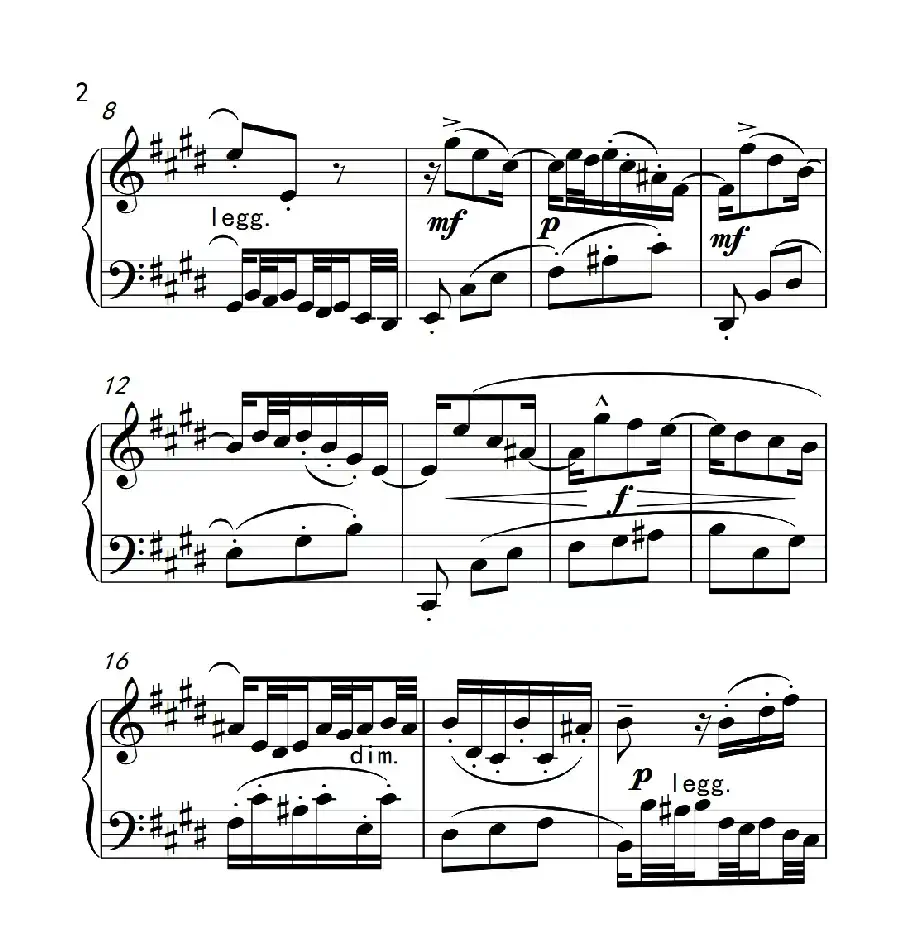 第六级A组 二部创意曲(中国音乐学院钢琴考级作品1~6级)