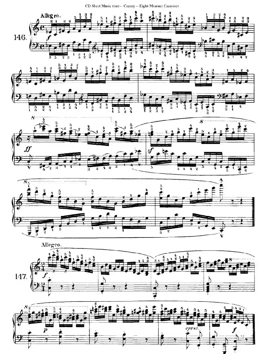 160 Eight- Measure Exercises.Op.821(车尔尼160首钢琴八小节练习曲(142——160))