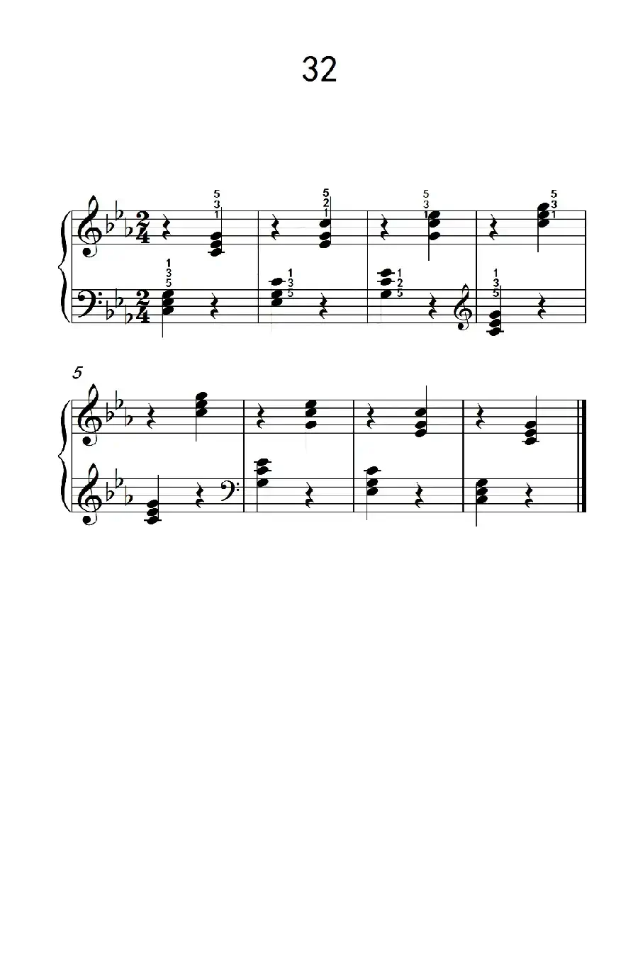 和弦练习 32(儿童钢琴手指练习 2)
