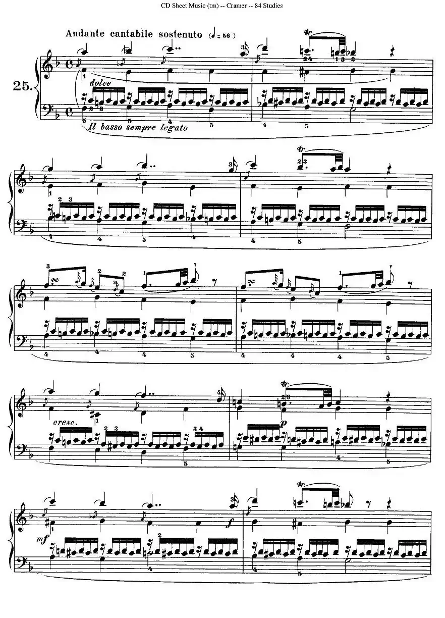 Cramer - 84 exercices（21—25）（克拉莫84首钢琴练习曲）