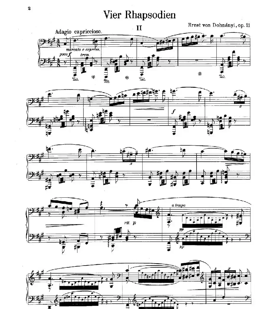 Four Rhapsodies Op.11（4首狂想曲·Ⅱ）
