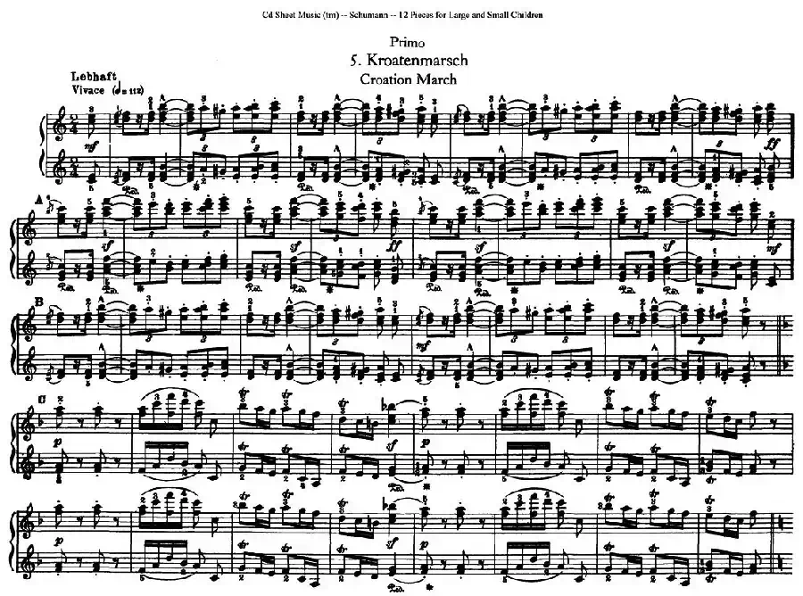 12首为孩子们而作的四手联弹曲 Op.85（四手联弹）（5）