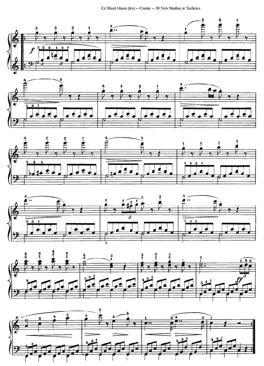 Czerny - 30 New Studies - 2（车尔尼Op849 - 30首练习曲）
