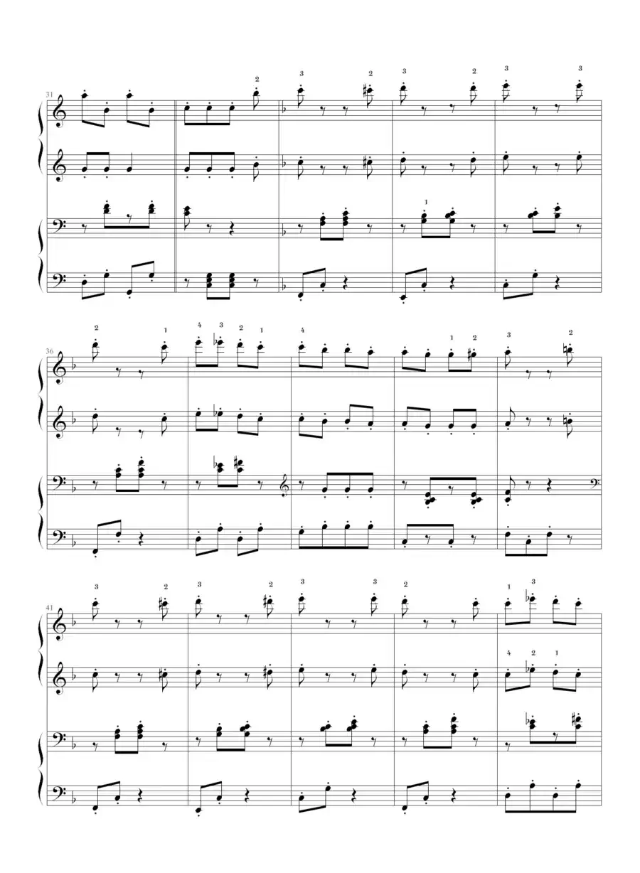 拨弦拨尔卡舞曲(四手联弹)