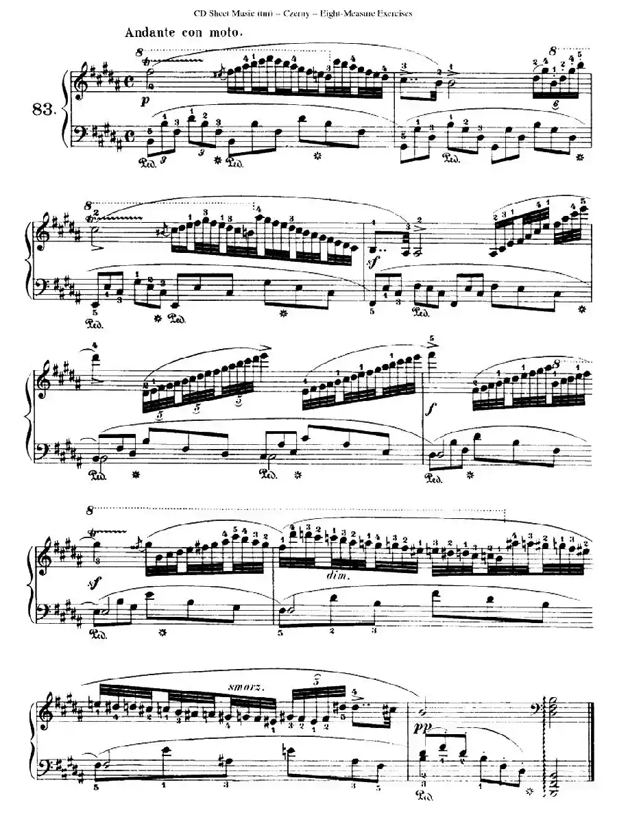 160 Eight- Measure Exercises.Op.821（车尔尼160首钢琴八小节练习曲（72——87））