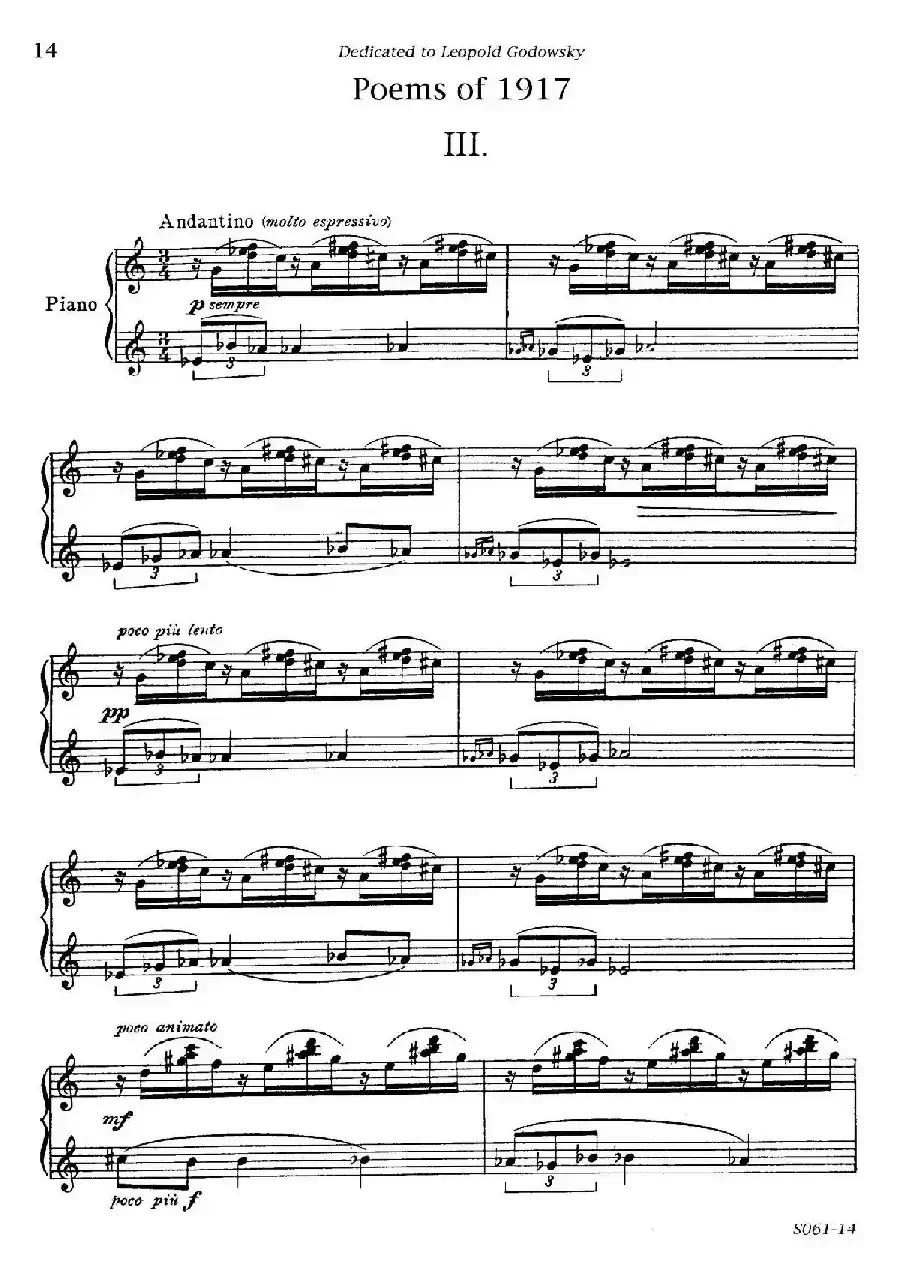 Poems of 1917 Op.41（1917之诗  3. 佛兰德斯东部）