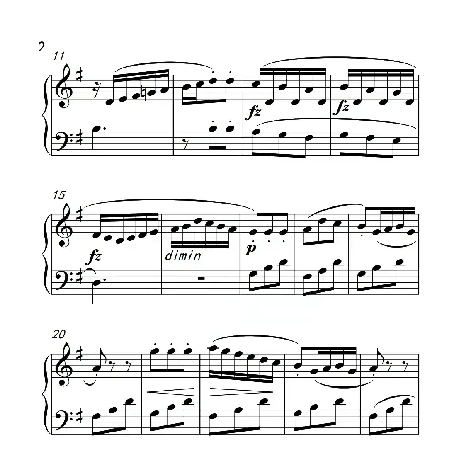 第三级B组 小奏鸣曲(中国音乐学院钢琴考级作品1~6级)