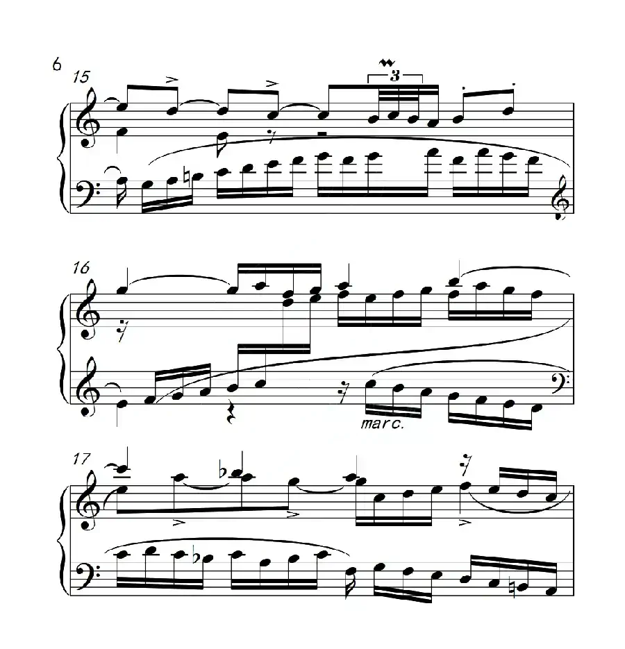 第六级 三部创意曲(中国音乐学院钢琴考级作品1~6级)