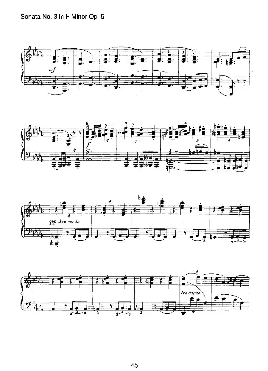 Piano Sonata No.3 in f Minor Op.5（f小调第三钢琴奏鸣曲）