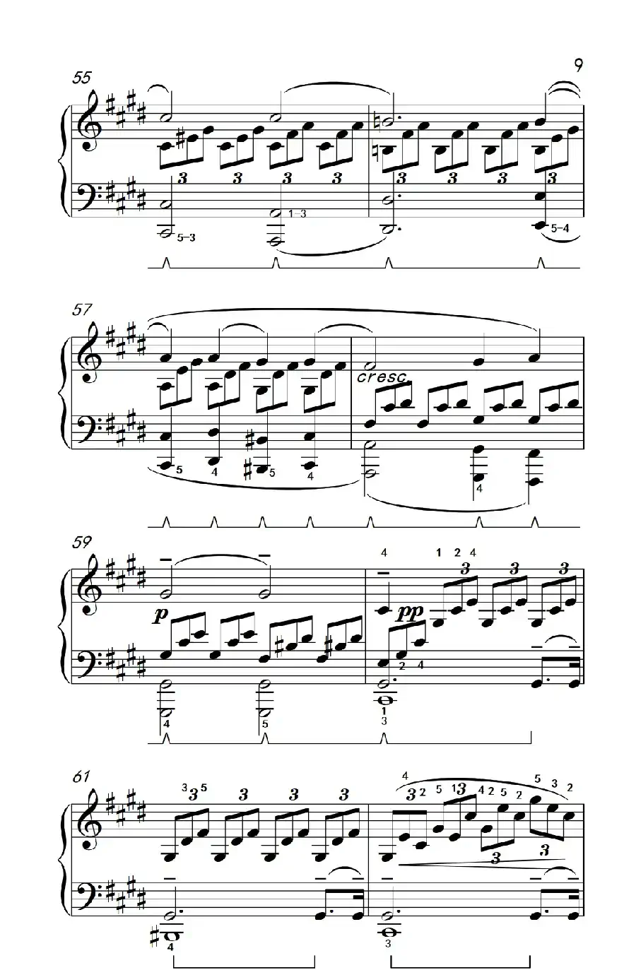 第十四号钢琴奏鸣曲（月光） 持续的慢板