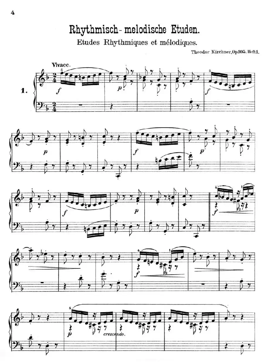36 Etudes Rhythmiques et Melodiques Op.105（36首节奏与旋律练习曲 1—5）