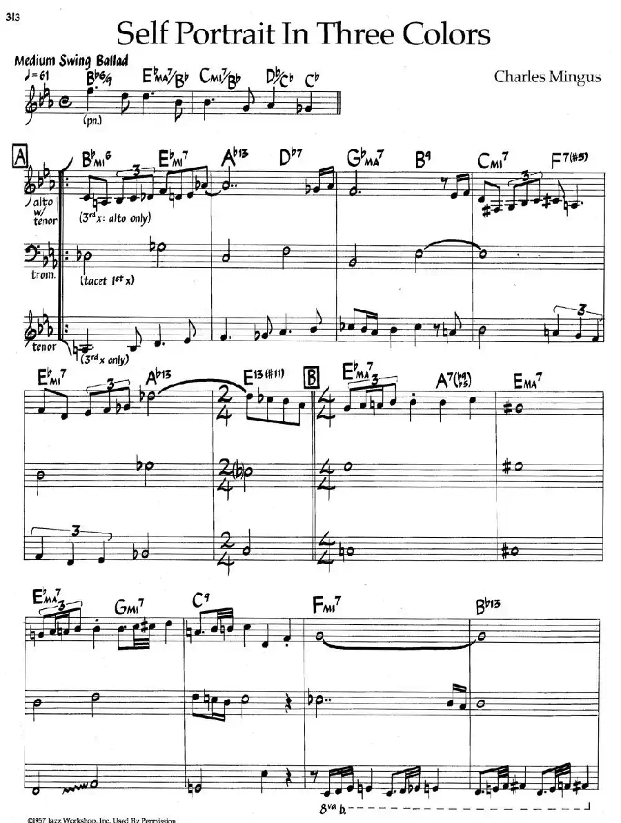 Self portrait In Three Colors（爵士钢琴曲）