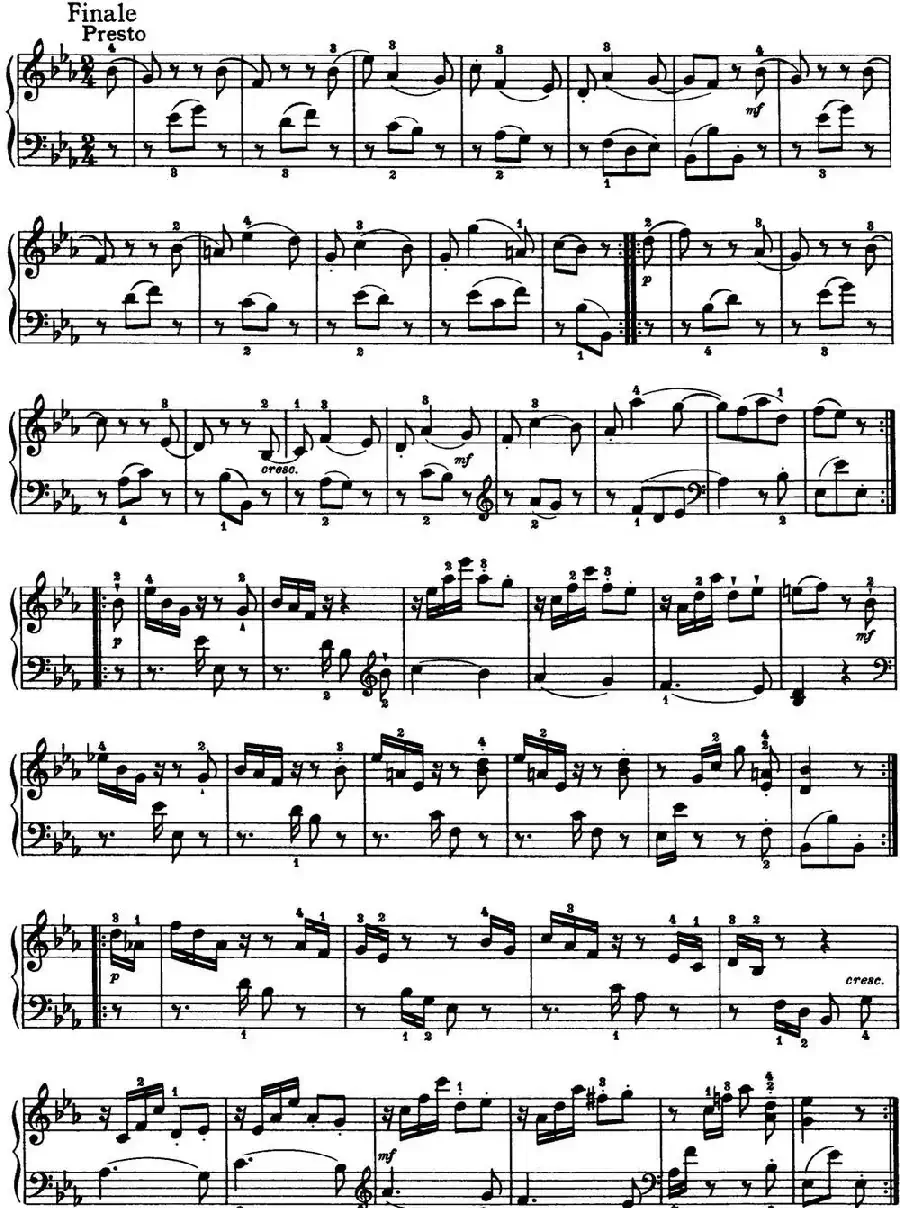 海顿 钢琴奏鸣曲 Hob XVI 28 in E-flat major