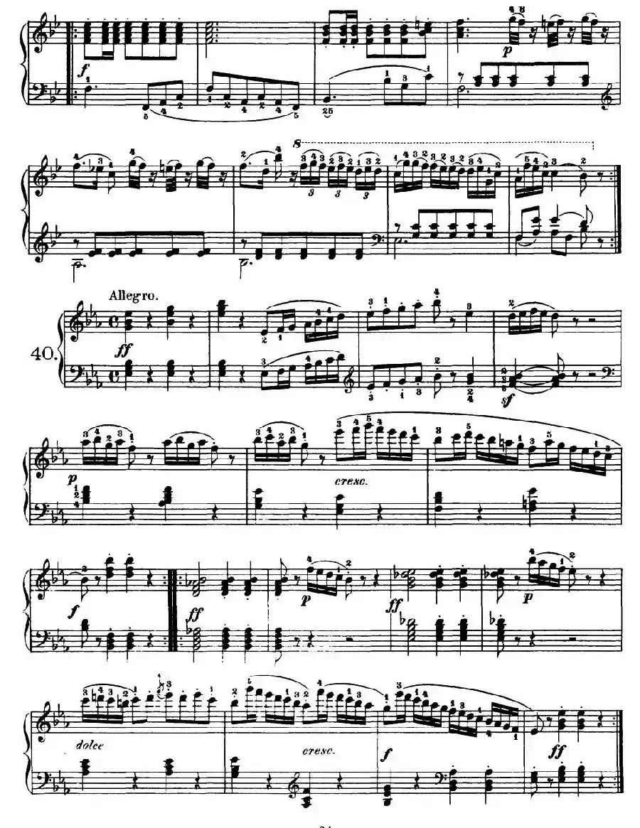 One Hundred and Ten Easy and Progressive Exercises Op.453（车尔尼110首简易练习曲 31——40）