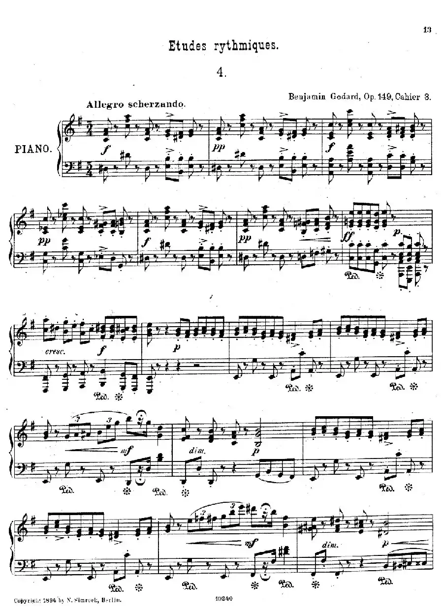 Etudes Rythmiques Op.149（节奏练习曲集）（4）