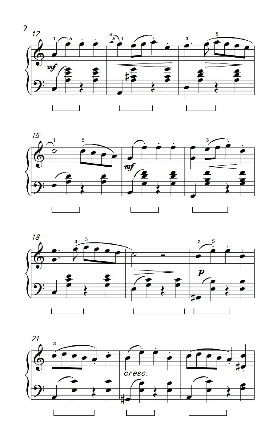 金婚曲（约翰·汤普森 成人钢琴教程 第三册）