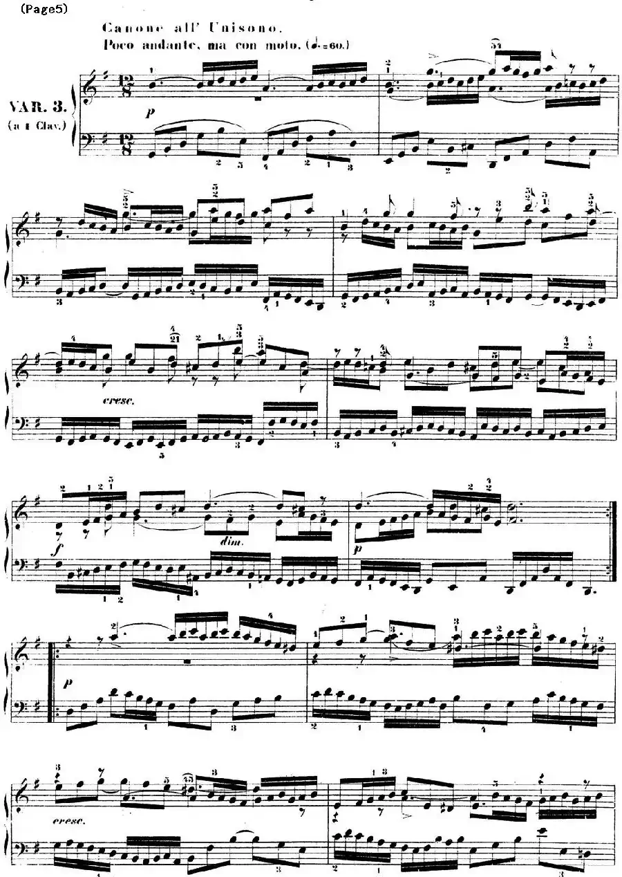 哥德堡变奏曲 巴赫 Goldberg Variationen BWV988