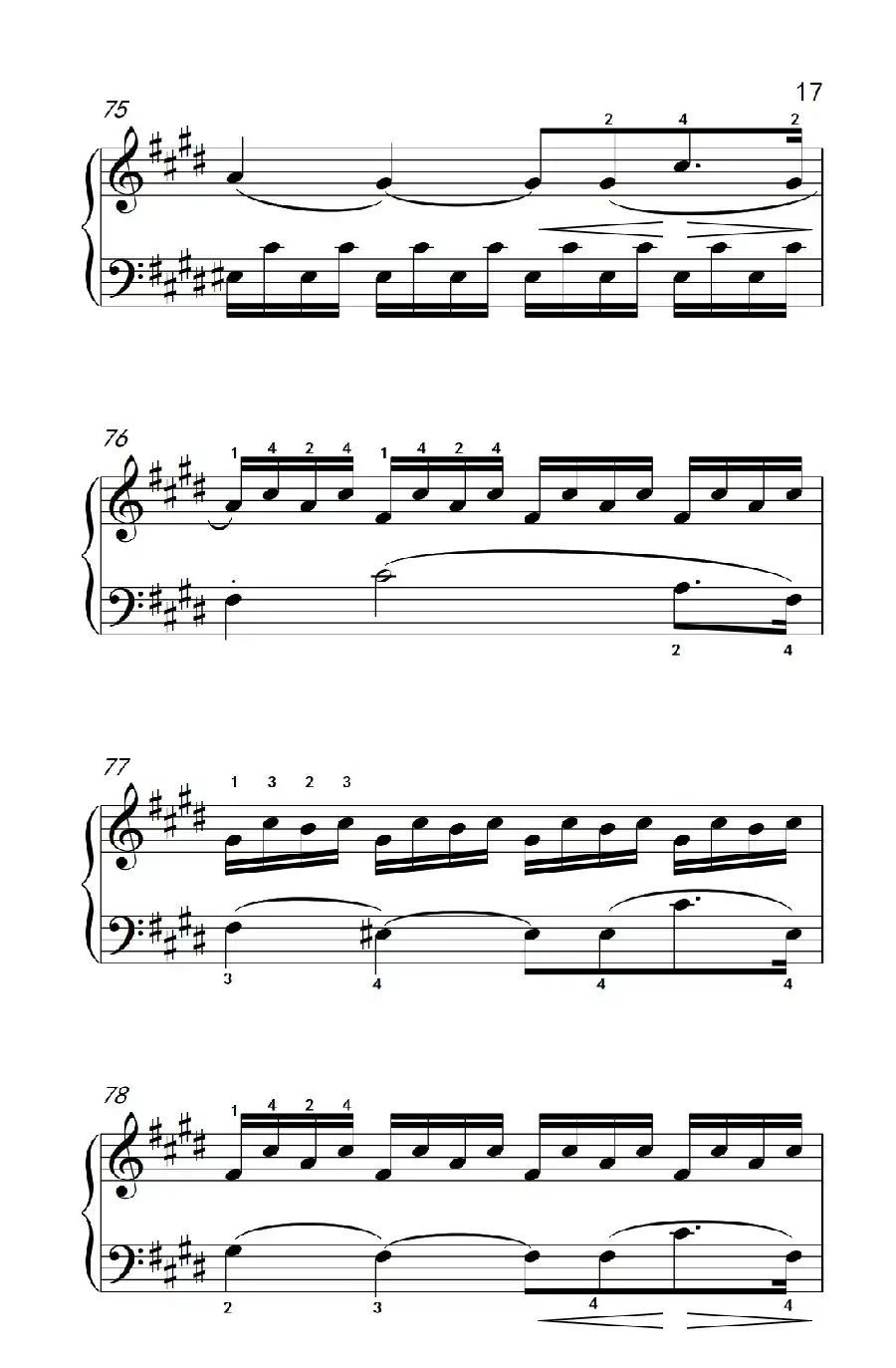 第十四号钢琴奏鸣曲（月光） 激动的急板