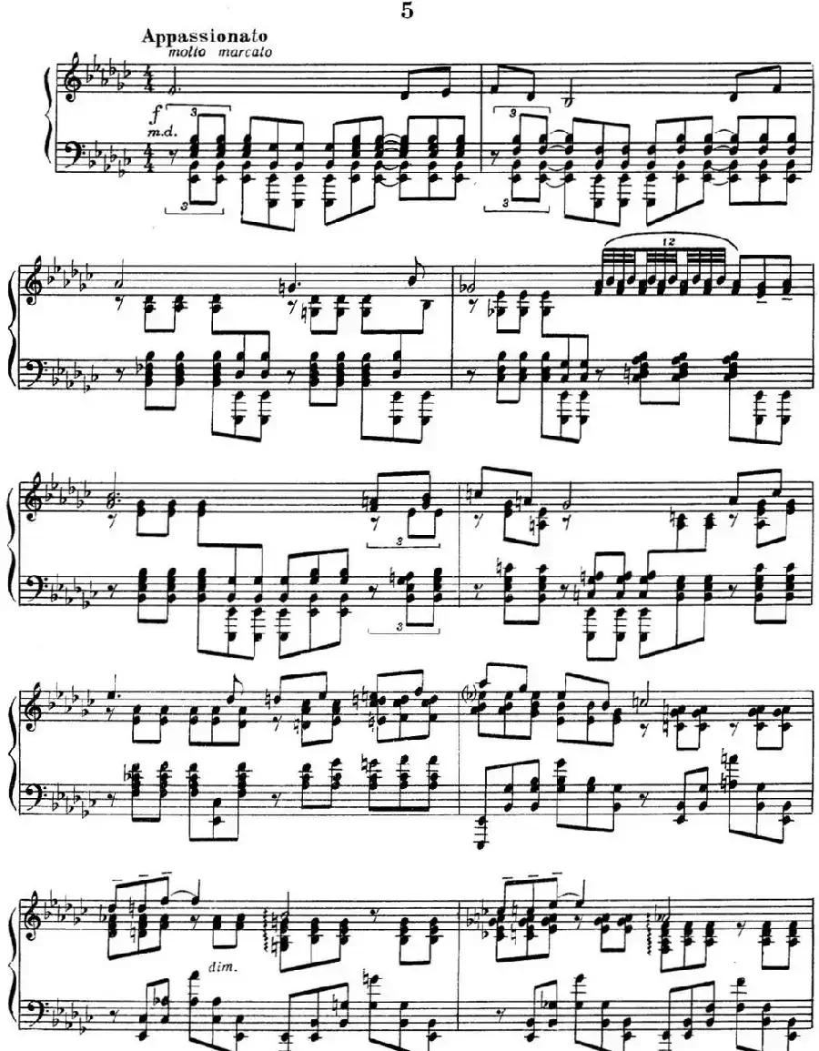 拉赫玛尼诺夫 音画练习曲13或14 Etudes tableaux Op.39 No.5