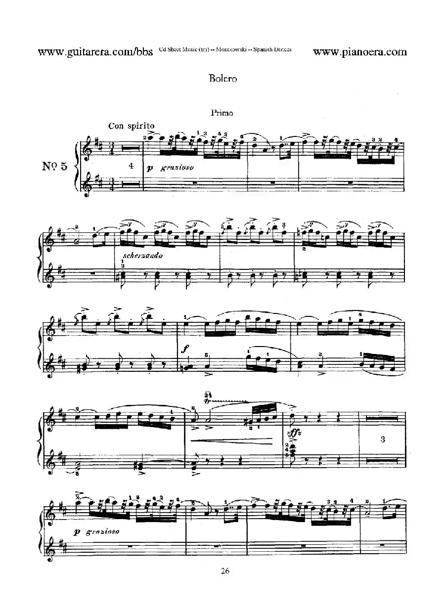 Spanish Dances Op.12（西班牙舞曲·四手联弹版）