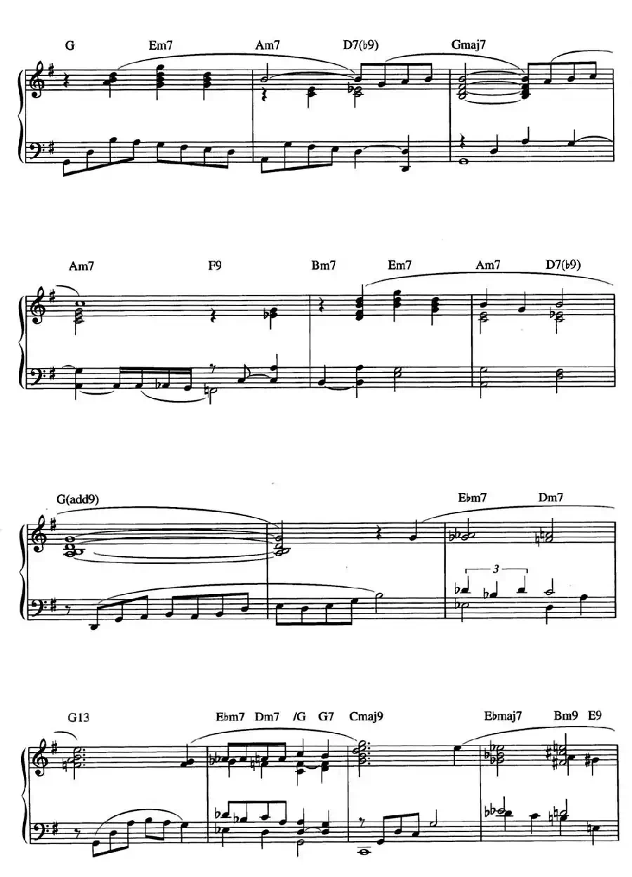 I'll Be Around（爵士钢琴酒吧独奏钢琴谱）