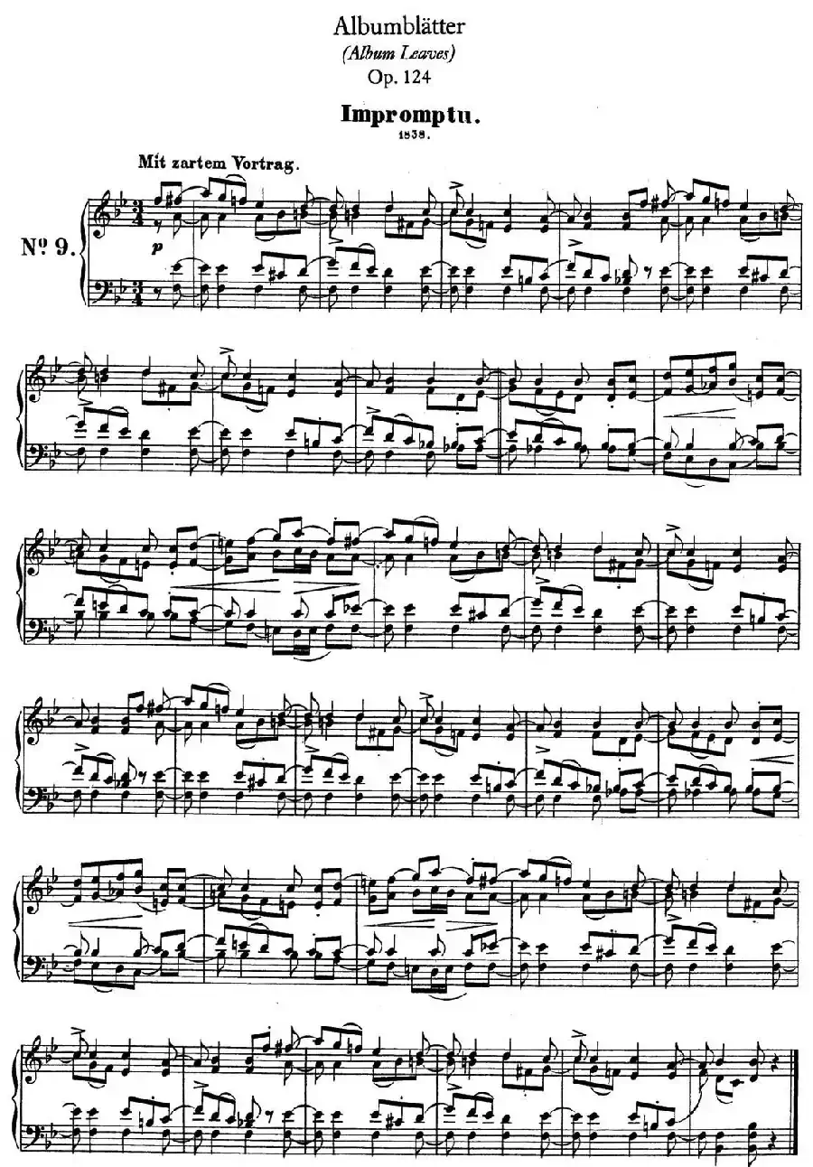 Albumblätter Op.124（纪念册页）（No.9）
