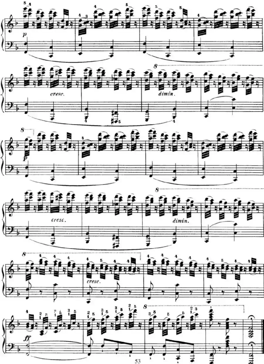 50首车尔尼Op.740钢琴手指灵巧技术练习曲（NO.30）